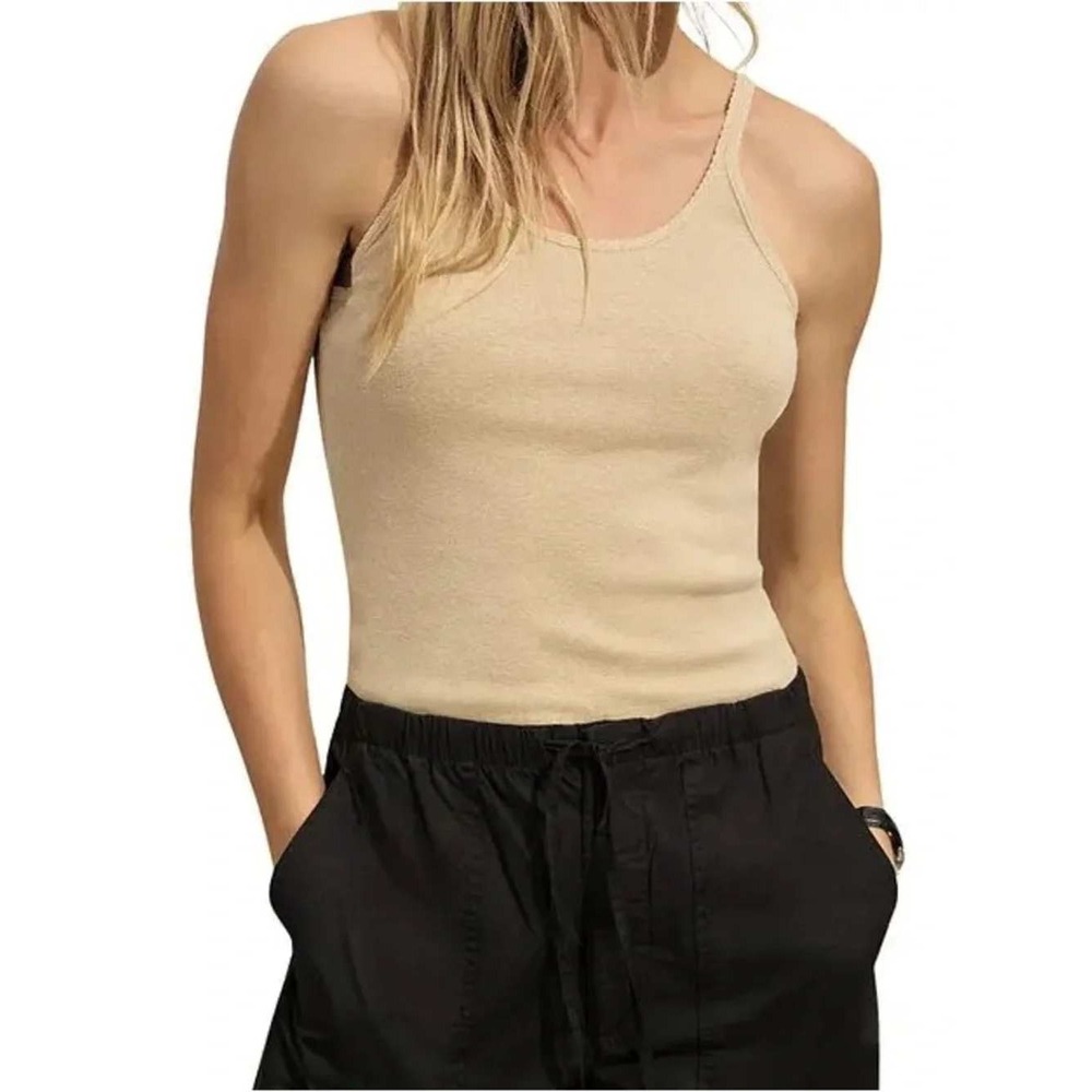Buck Mason Heirloom Rib Scoop Tank XS Birchwood Minimalist Basic Cottagecore